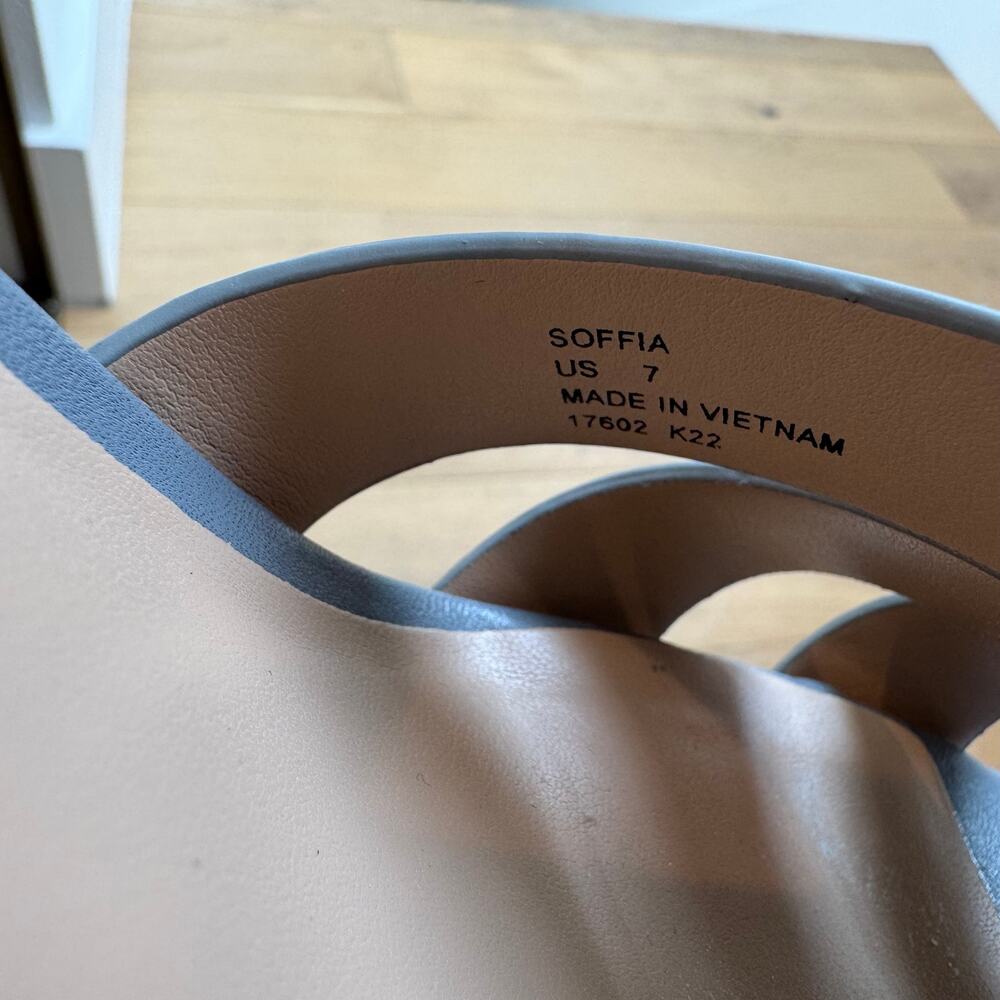 Lauren Ralph Lauren Soffia Nappa Leather Ankle Strap Platform Sandal Gray Size 7 - Picture 8 of 8